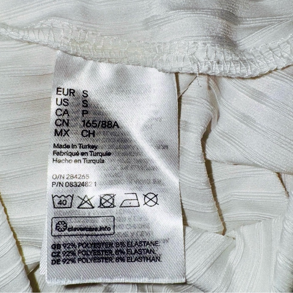 H&M Bodysuit NWOT White Ribbed Button Details Front - Size Small 🍠- Picture 9 of 16